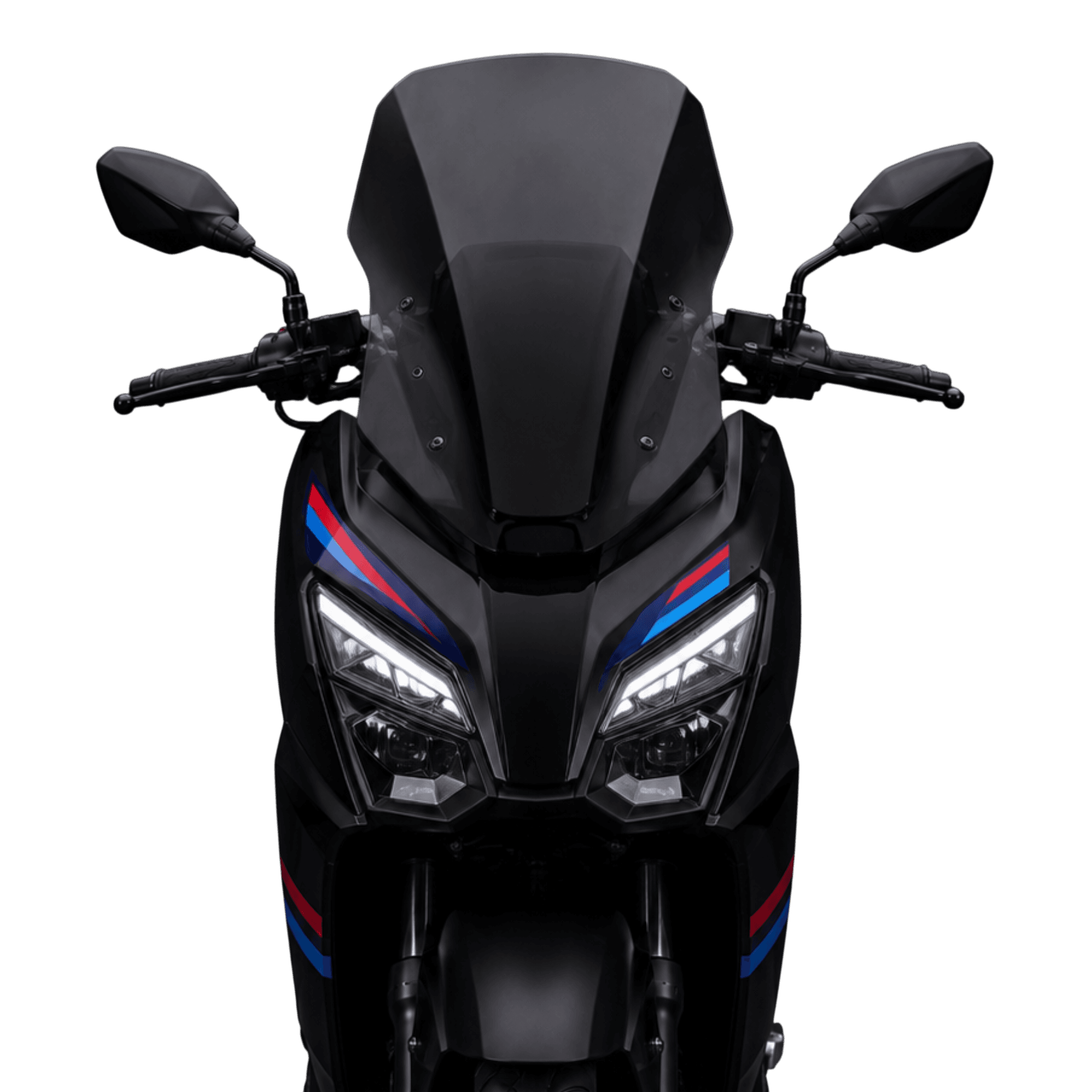 Front-on cutout of an electric scooter